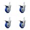 Service Caster 4 Inch Blue Poly Wheel Swivel 3/4 Inch Square Stem Caster Set Total Lock Brake SCC-SQTTL20S414-PPUB-BLUE-34-4 - alternate 1